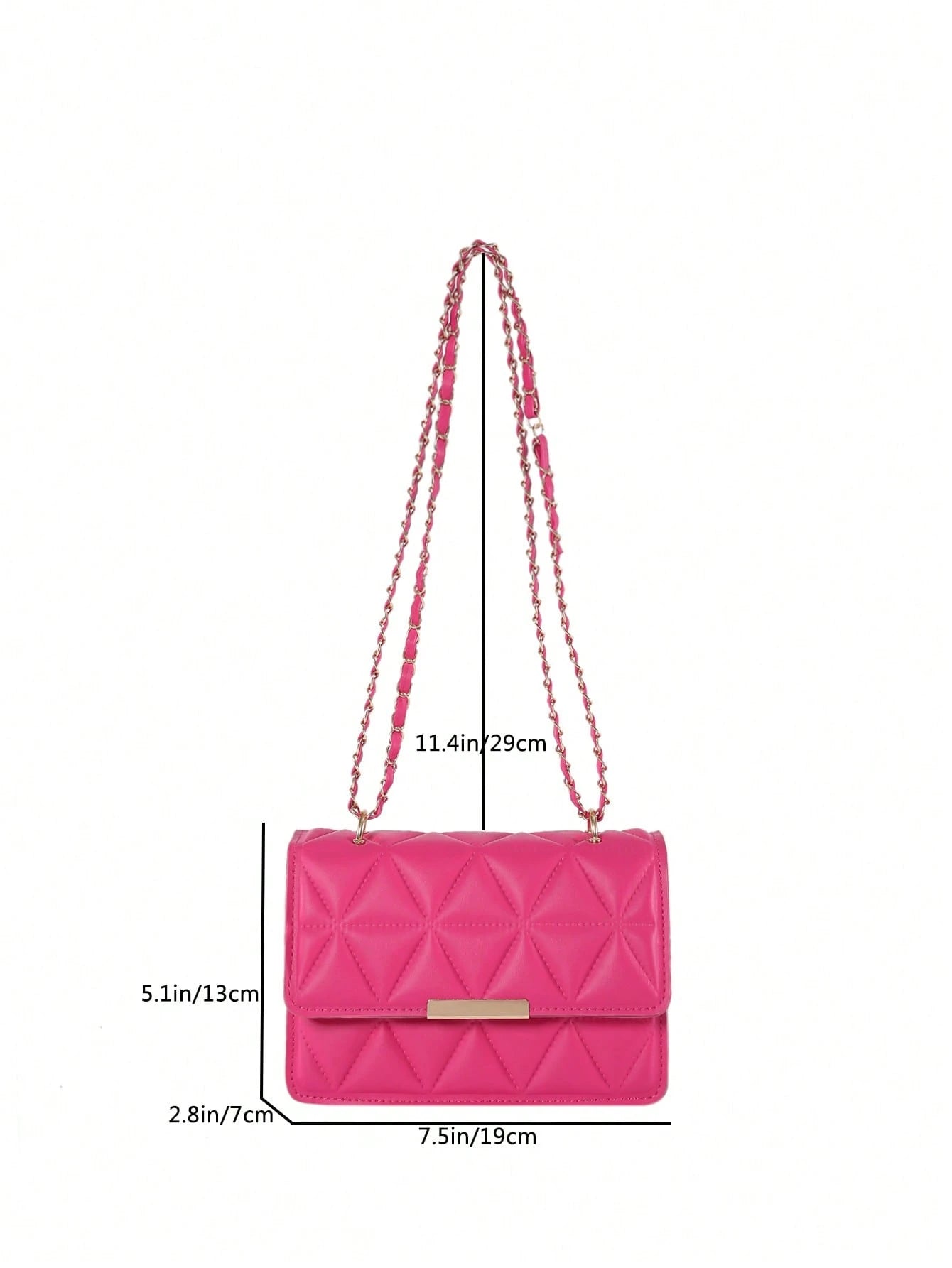 Fashion Solid Color Flap Pressed Texture Chain Crossbody Mini Bag