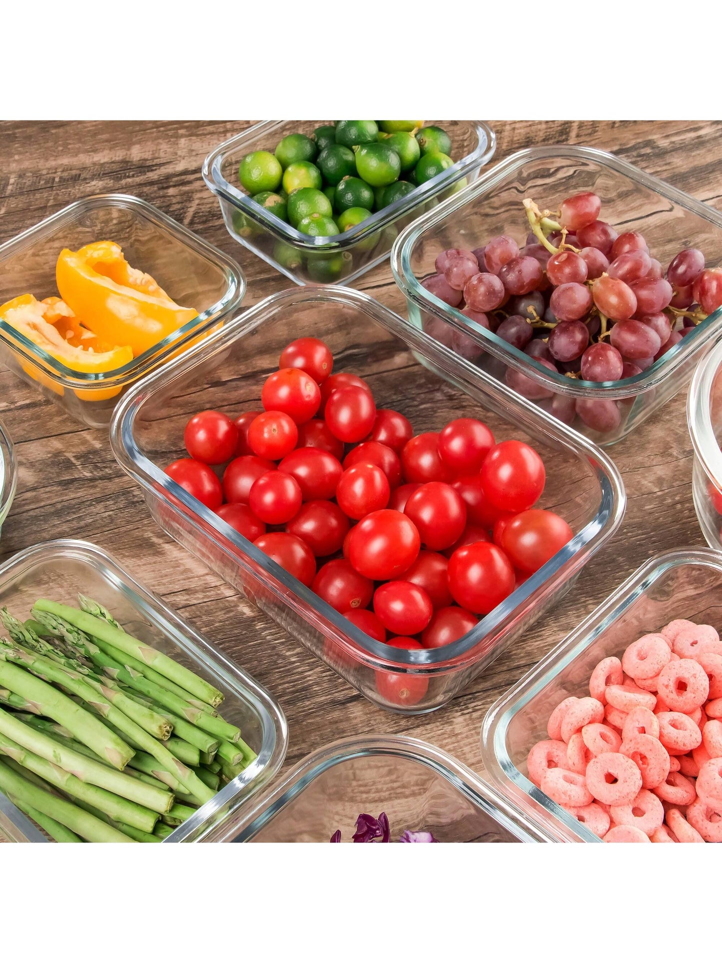 24PCS (12Containers+12Lids) High Borosilicate Glass Food Storage Containers Set, Glass Food Meal Prep Containers with Leakproof Airtight Lids, Perfect for Lunch, on the Go, Leftover, Kitchen Pantry Organizers and Storage