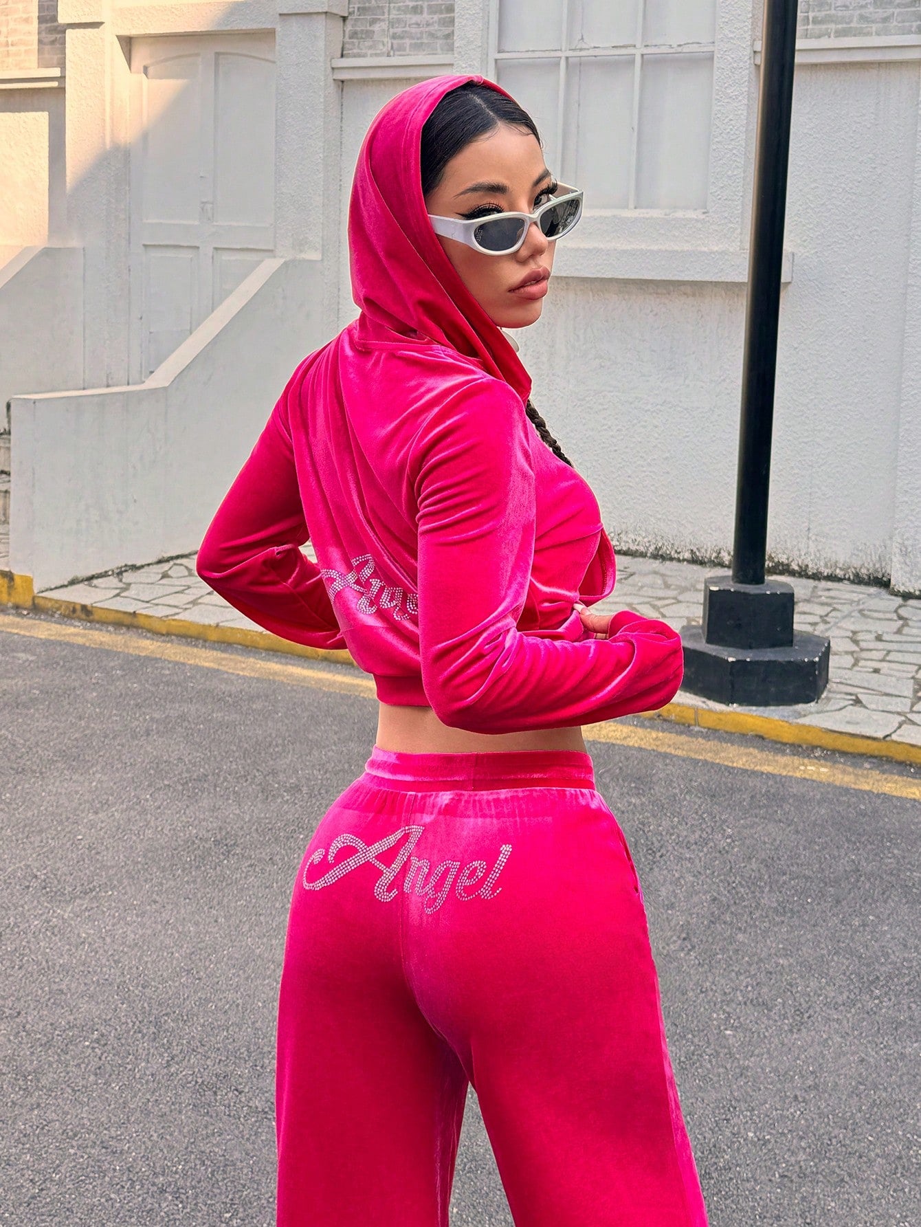 Ezwear Women'S Casual Zip-Up Hoodies and Pants Two Pieces Set