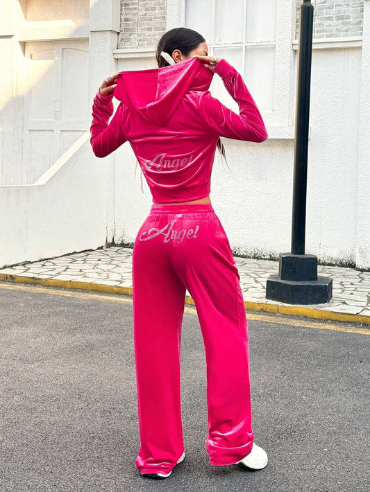 Ezwear Women'S Casual Zip-Up Hoodies and Pants Two Pieces Set