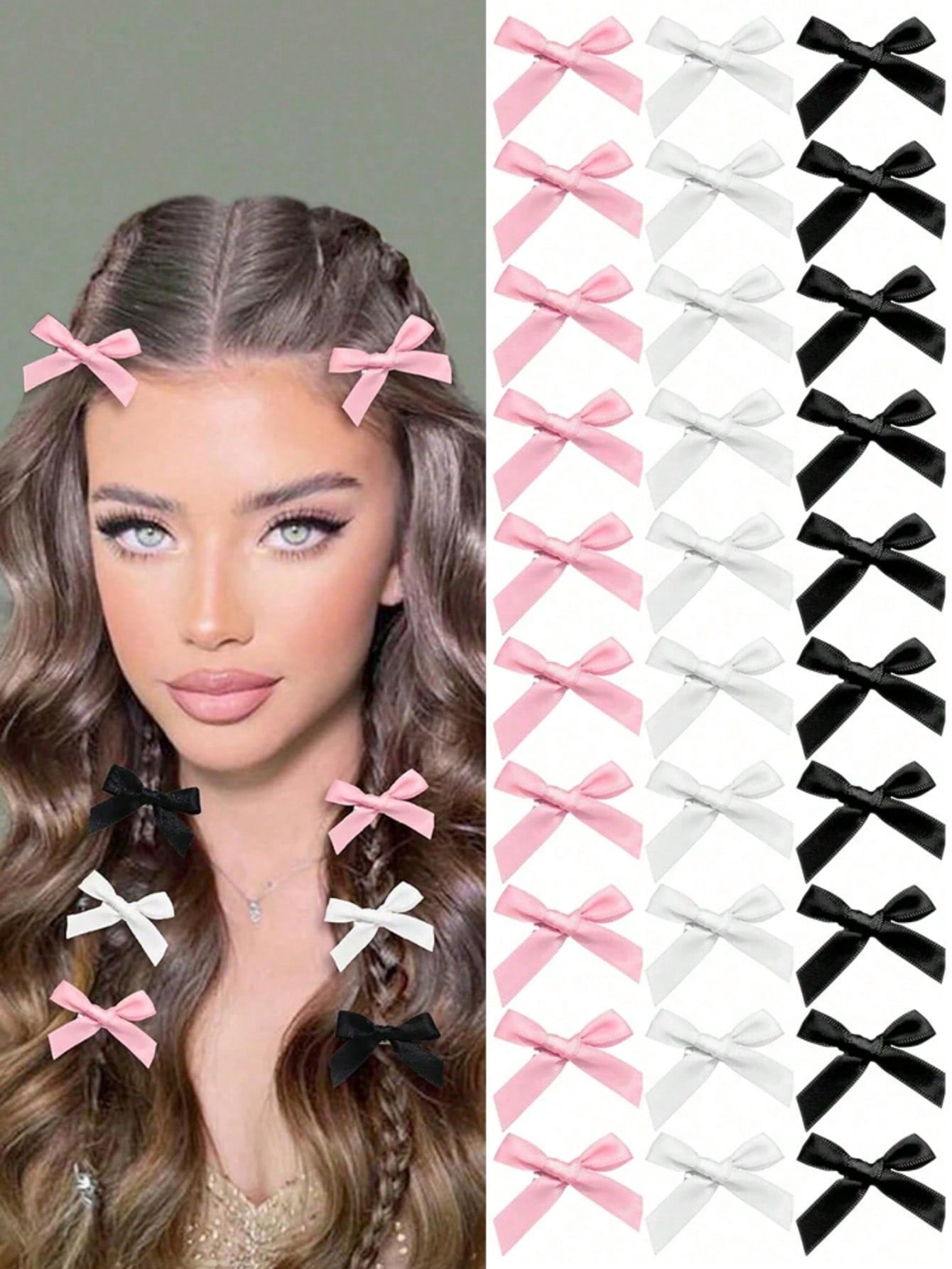 1Pc/10Pcs Women'S Mini Colorful Bow Ribbon Hair Clip, Bow Hair Accessories Sweet Girl Silk Hair Clip Elegant Princess Ballet Y2K Fairy Decorative Hair Accessories Bow Hair Ring Mini Hair Clip Hair Accessories, Suitable for Daily Use, Cute, Valentine'S Day Gift Home Bathroom Decor Summer