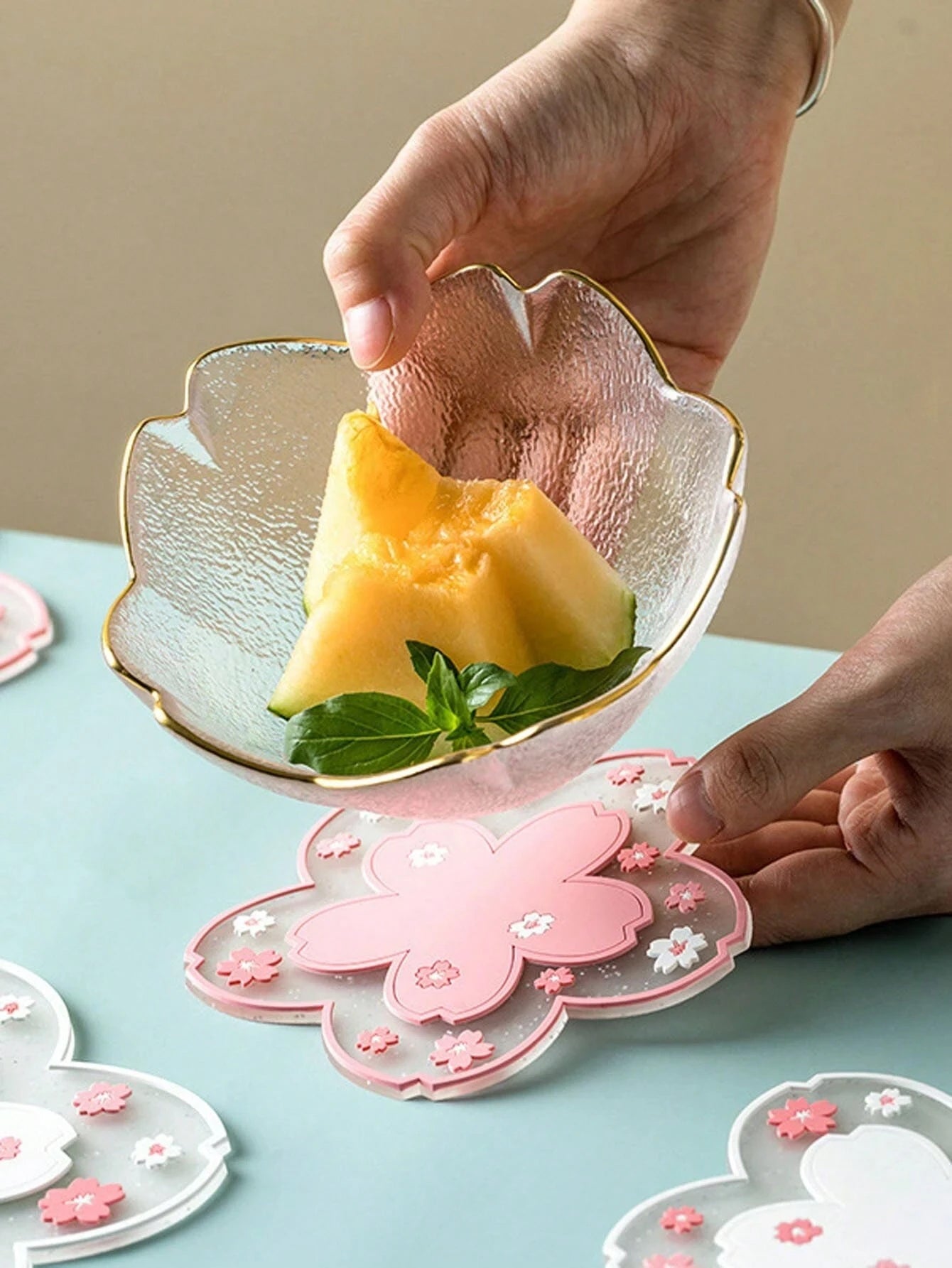 2Pcs Cherry Blossom Coasters