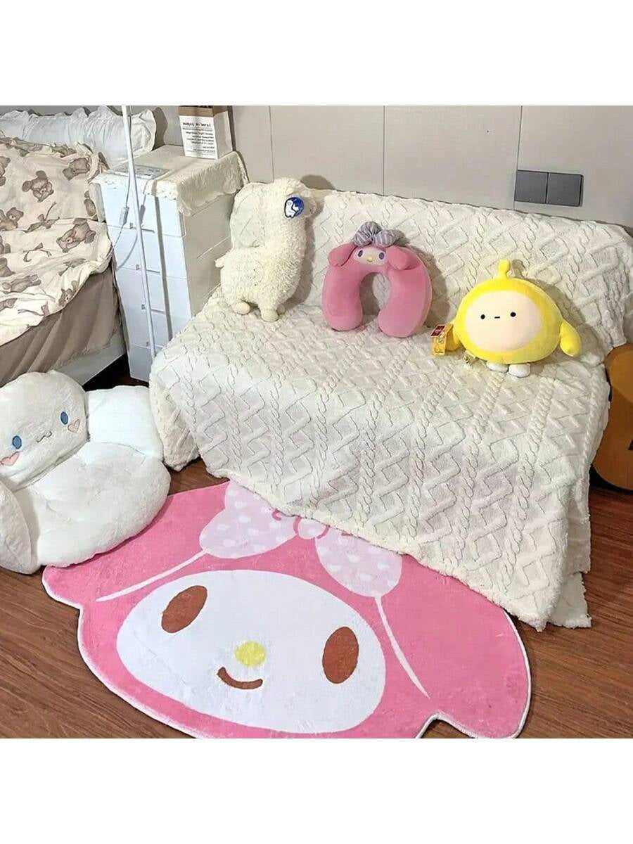 Sanrio Sanrio Melody Hello Kitty Carpet Bedroom Carpet Living Room Plush Soft Lovely Carpet Cartoon Home Decor Family Pattern Rug Non-Slip Mat Office Chair Rug Gifts Birthday Graduation