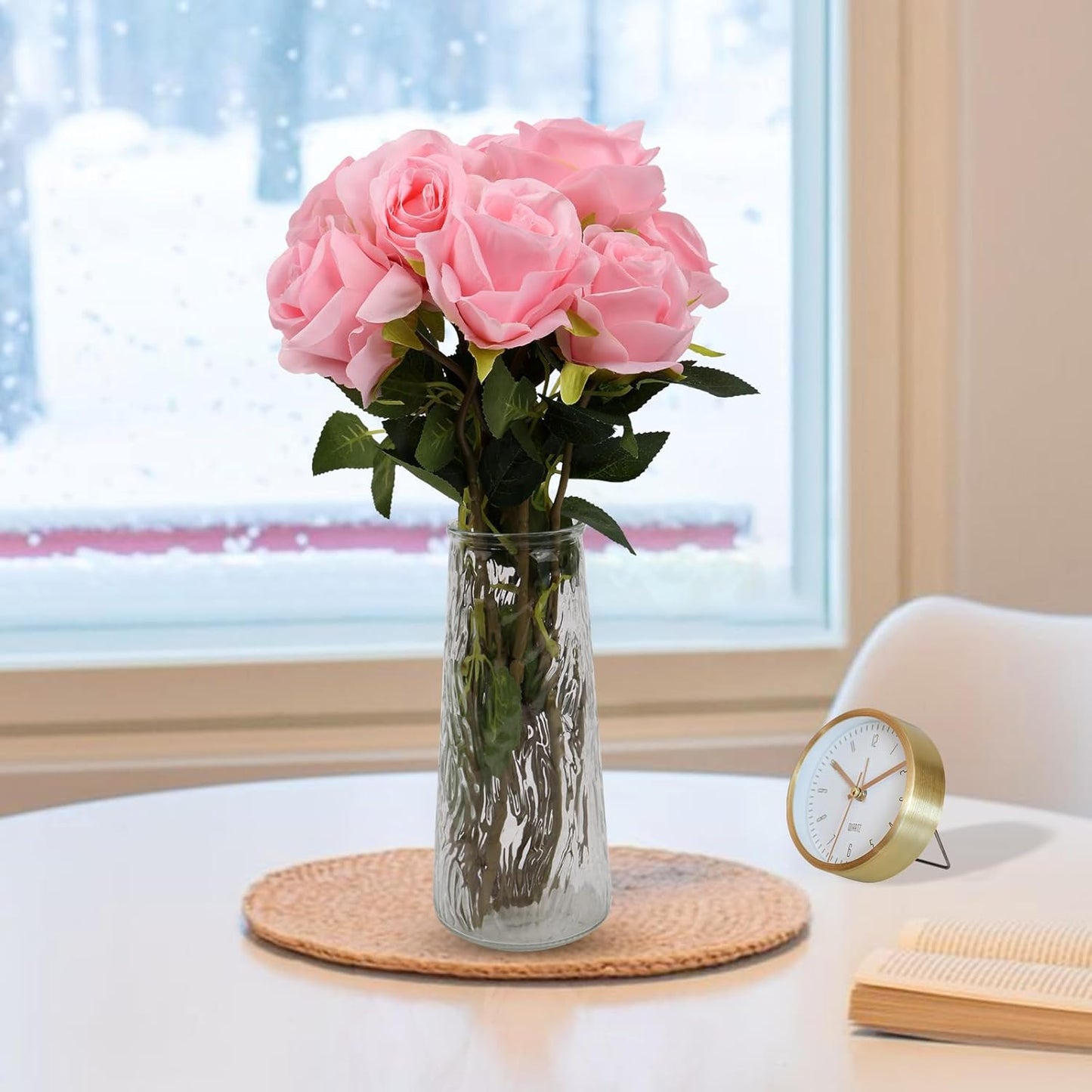 10Pcs Rose Silk Flowers