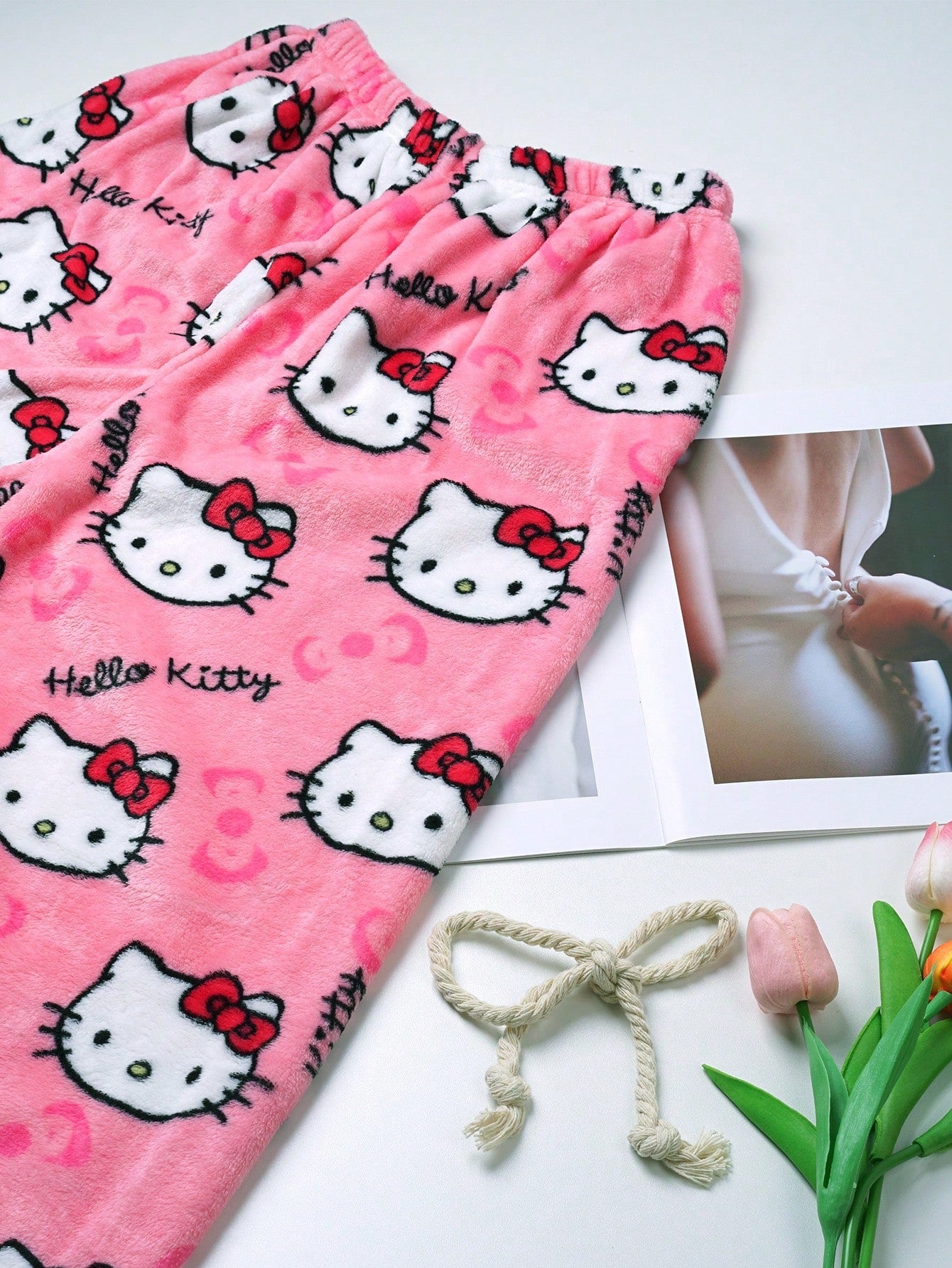 Hello Kitty Pink Fleece Lined Warm Casual Loungewear