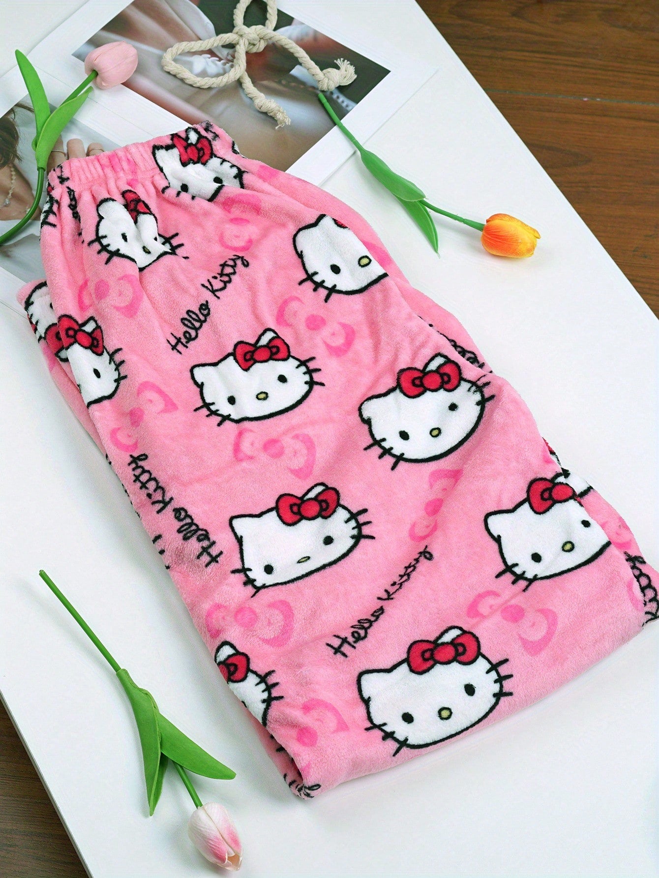 Hello Kitty Pink Fleece Lined Warm Casual Loungewear