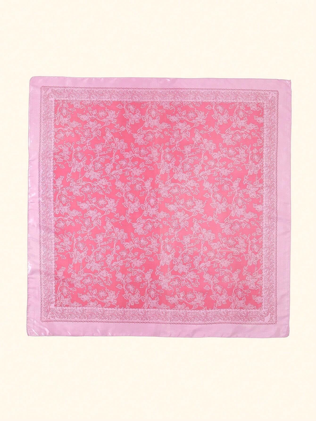 1Pc Women'S Fashion Palace Luxurious Geometric Satin Print Headscarf, Bandana