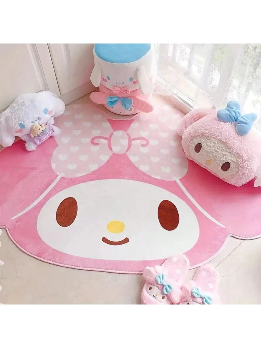 Sanrio Sanrio Melody Hello Kitty Carpet Bedroom Carpet Living Room Plush Soft Lovely Carpet Cartoon Home Decor Family Pattern Rug Non-Slip Mat Office Chair Rug Gifts Birthday Graduation