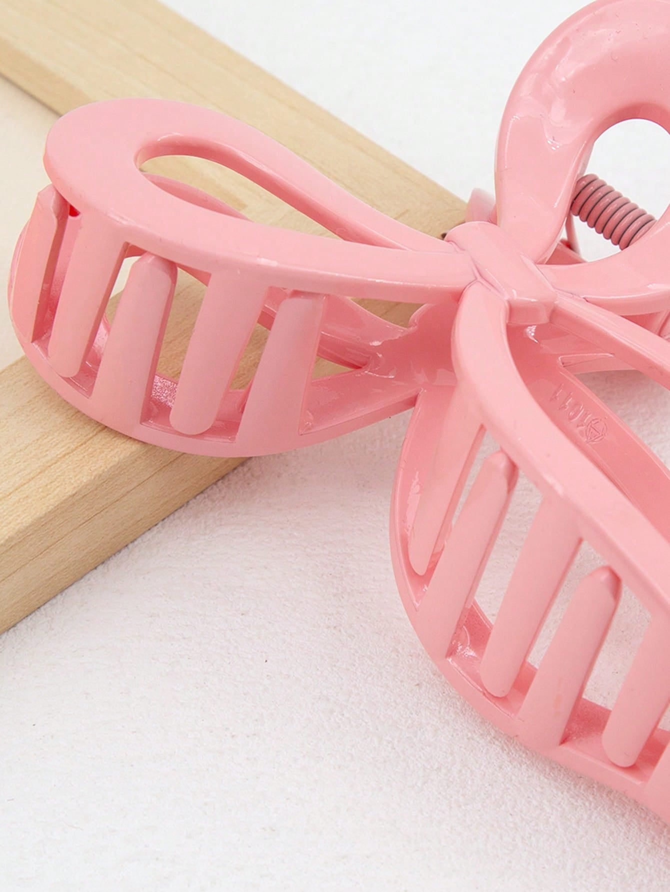 1Pc Plastic Hair Claw Clip with 13Cm Pink Ribbon Bowknot for Women'S Daily Use,Pink Accessories Valentine'S Day Valentines