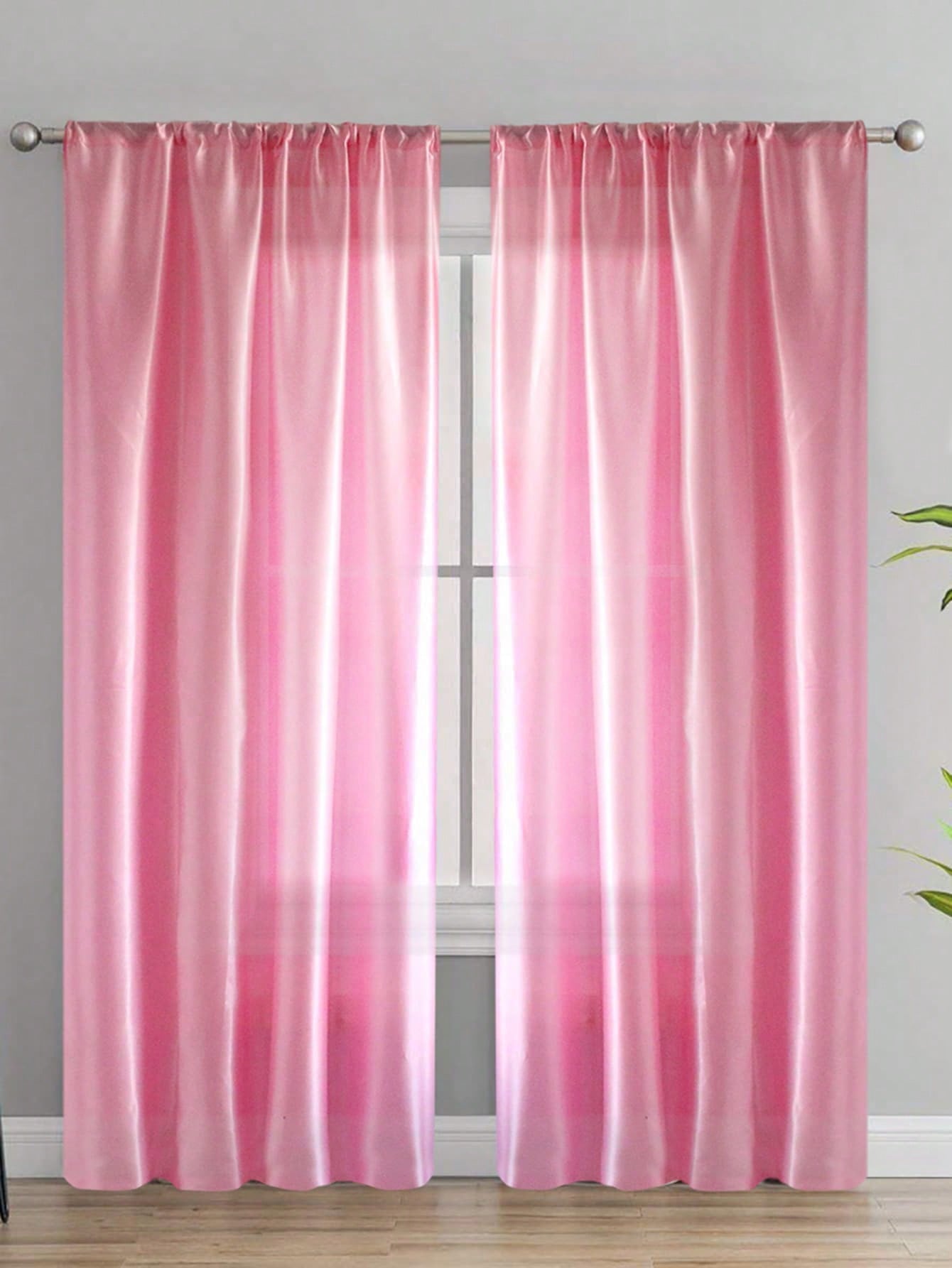 1Pc Solid Color Contemporary Simple Sheer Curtain, Lightweight Semi-Transparent Partition Curtain Suitable for Bedroom, Living Room, Balcony, Casement Window Decoration