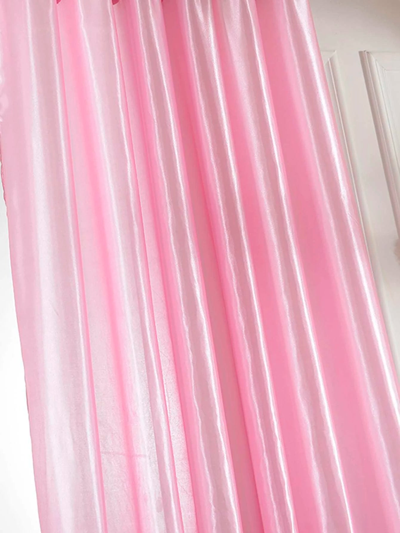 1Pc Solid Color Contemporary Simple Sheer Curtain, Lightweight Semi-Transparent Partition Curtain Suitable for Bedroom, Living Room, Balcony, Casement Window Decoration