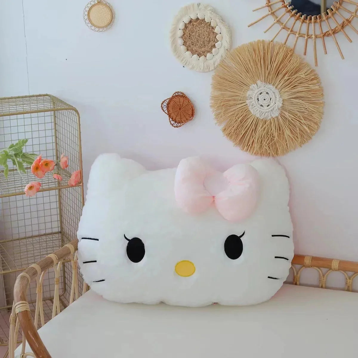 Big Hello Kitty Plush Toys Sanrio Anime Peripherals Hello Kitty Blanket Kt Cat Stuffed Dolls Decoration Pillow Toy Gift Decor