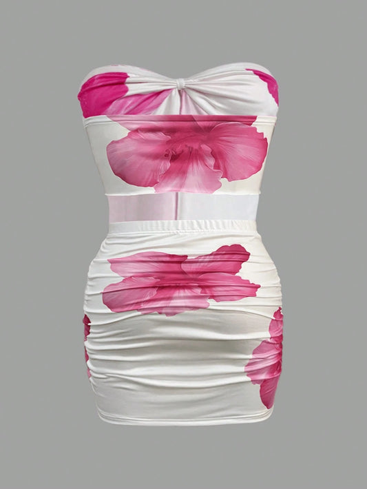 INAWLY 2Pcs Women Summer Holiday Cami Top and Mini Skirt Set