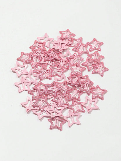 10Pcs Women Pink Star Shaped Fashion Hair Clips for Women Street Pink Accessories Claw Clips Hair Claws Hair Barrettes