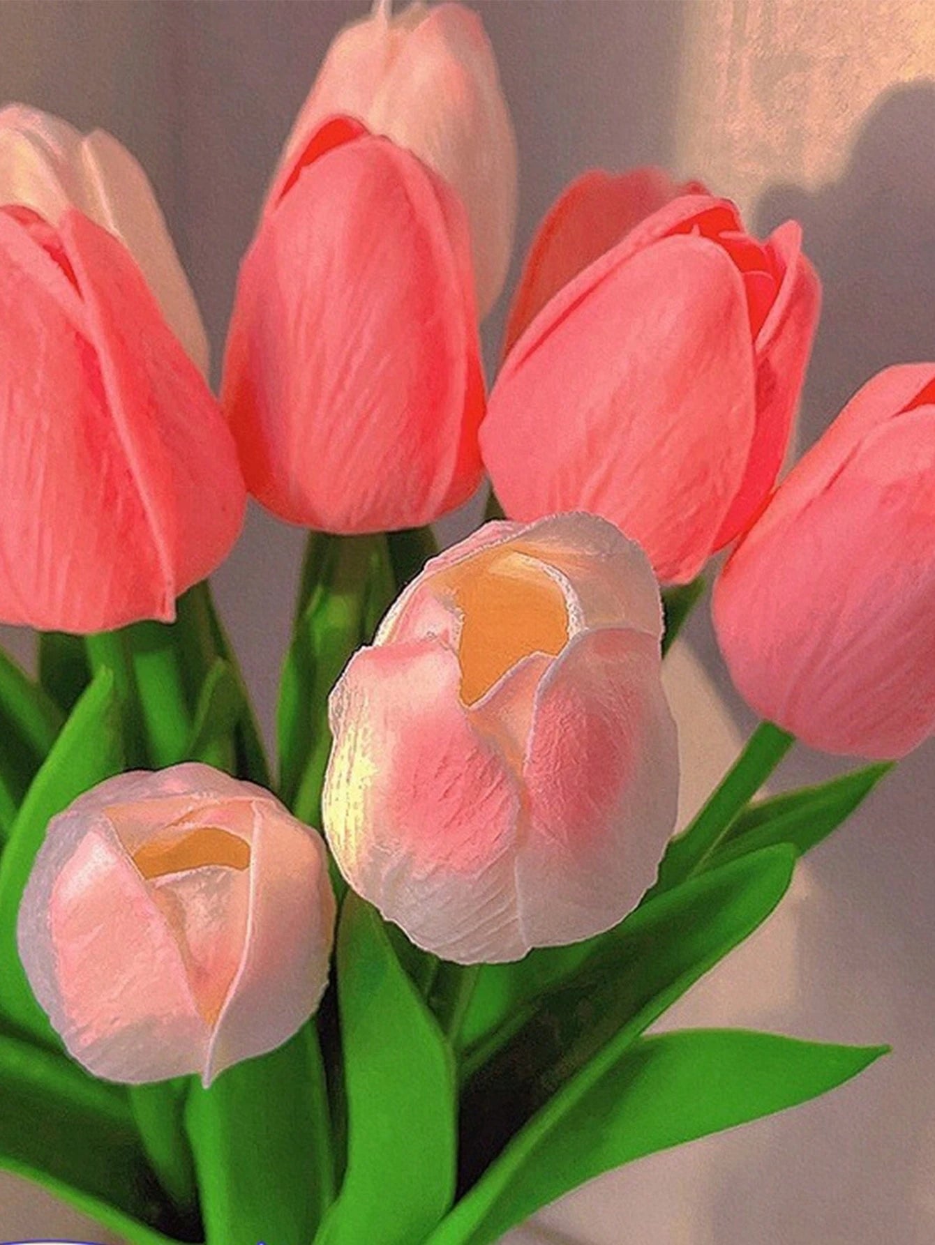 10Pcs-2 Pinks Tulip Artificial Flowers for Decoration, Artificial Flowers Tulip Real Touch Arrangement Bouquet, Suitable for Wedding Engagement Bride Birthday Home Office Party, Artificial Flowers Bulk Mother'S Day Gift, Indoor and Outdoor Room Decoration,Spring Decoration,Home Kitchen Decor Wedding Bouquet Decorations Office Floral Arrangements(Pink) Easter