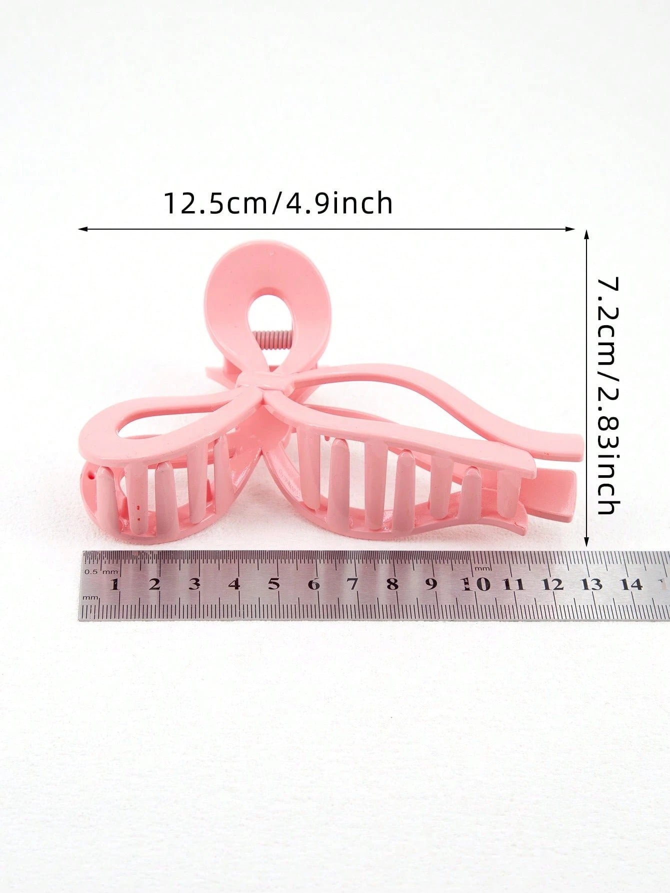 1Pc Plastic Hair Claw Clip with 13Cm Pink Ribbon Bowknot for Women'S Daily Use,Pink Accessories Valentine'S Day Valentines